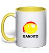 Mug with a colored handle BANDITO SMILE yellow фото