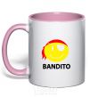 Mug with a colored handle BANDITO SMILE light-pink фото