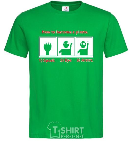 Men's T-Shirt HOW TO BECOME A PIRATE kelly-green фото