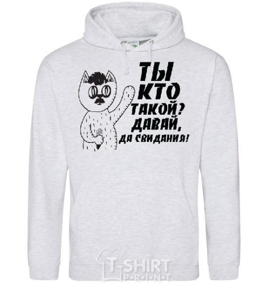 Men`s hoodie WHO ARE YOU? COME ON, GOODBYE! sport-grey фото