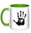 Mug with a colored handle HAND kelly-green фото