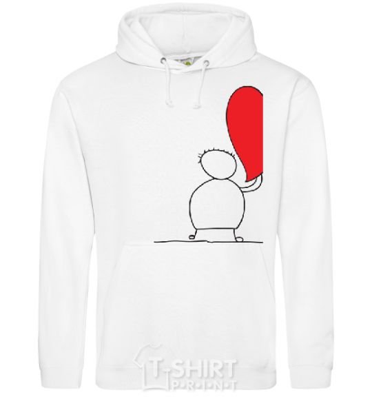 Men`s hoodie TAKE My Heart White фото