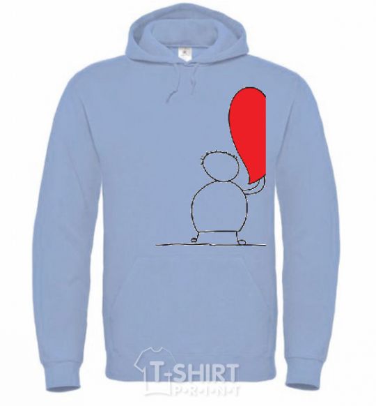 Men`s hoodie TAKE My Heart sky-blue фото