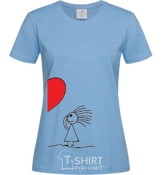 Women's T-shirt MY HEART Part 2 sky-blue фото