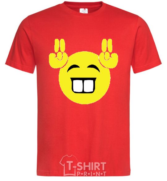 Men's T-Shirt FRIENDLY SMILE red фото