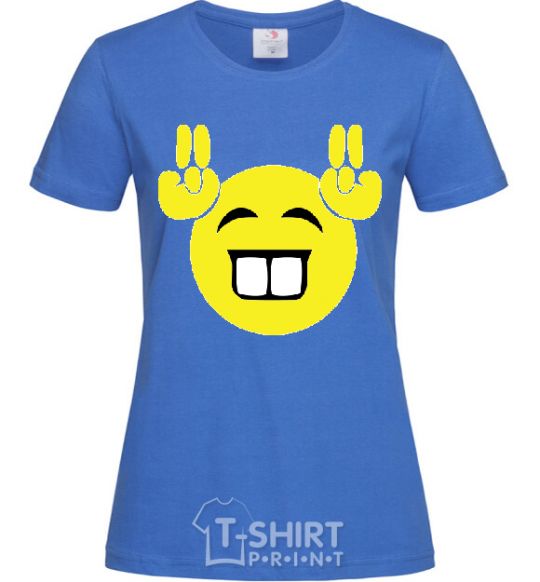 Women's T-shirt FRIENDLY SMILE royal-blue фото