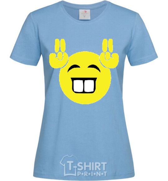 Women's T-shirt FRIENDLY SMILE sky-blue фото