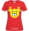 Women's T-shirt FRIENDLY SMILE red фото