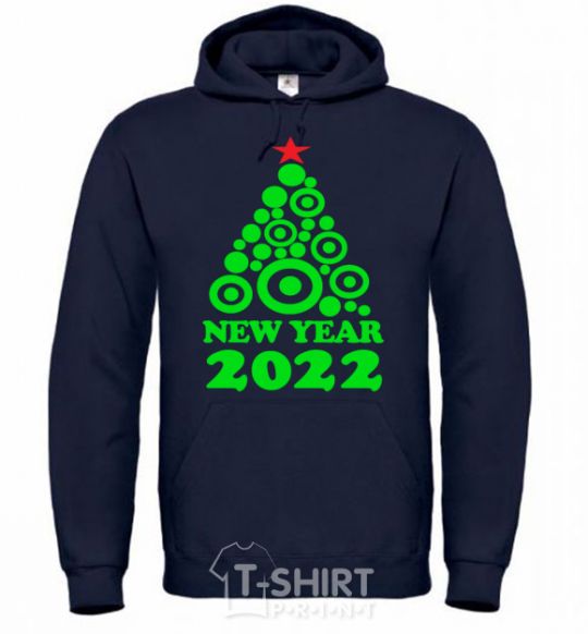 Men`s hoodie NEW YEAR TREE 2020 navy-blue фото