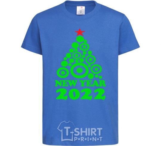 Kids T-shirt NEW YEAR TREE 2020 royal-blue фото