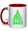 Mug with a colored handle NEW YEAR TREE 2020 red фото