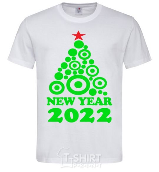 Men's T-Shirt NEW YEAR TREE 2020 White фото