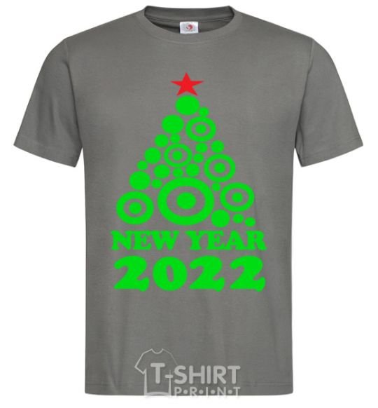 Men's T-Shirt NEW YEAR TREE 2020 dark-grey фото