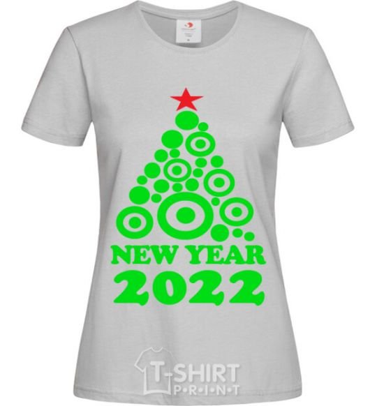 Women's T-shirt NEW YEAR TREE 2020 grey фото