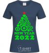 Women's T-shirt NEW YEAR TREE 2020 navy-blue фото