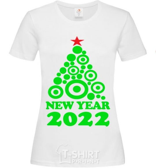 Women's T-shirt NEW YEAR TREE 2020 White фото