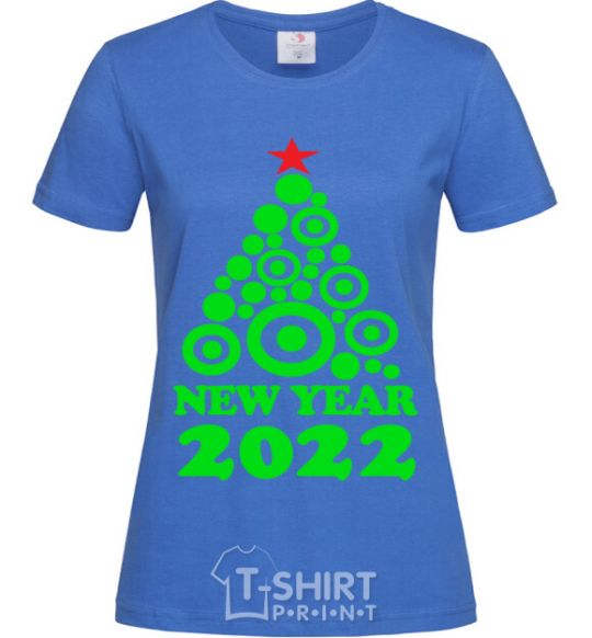 Women's T-shirt NEW YEAR TREE 2020 royal-blue фото