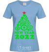 Women's T-shirt NEW YEAR TREE 2020 sky-blue фото