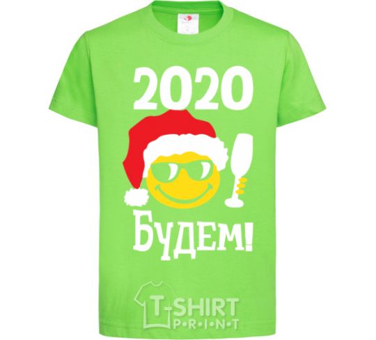 Детская футболка 2020 БУДЕМ! Лаймовый фото