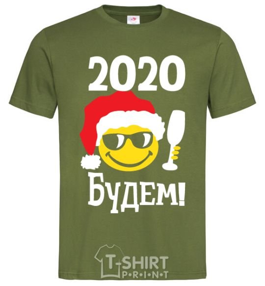 Мужская футболка 2020 БУДЕМ! Оливковый фото