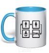 Mug with a colored handle CLOSED CIRCLE sky-blue фото