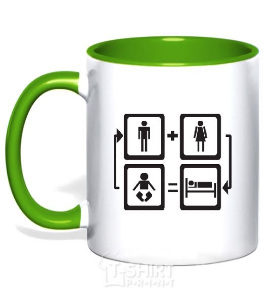 Mug with a colored handle CLOSED CIRCLE kelly-green фото