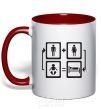 Mug with a colored handle CLOSED CIRCLE red фото