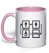 Mug with a colored handle CLOSED CIRCLE light-pink фото