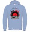 Men`s hoodie LETS START NEW YEAR 2020 sky-blue фото