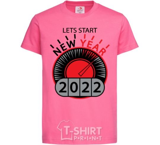 Kids T-shirt LETS START NEW YEAR 2020 heliconia фото