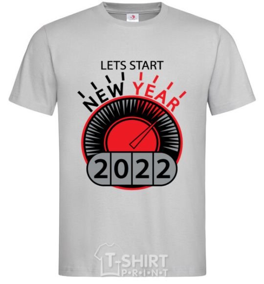 Men's T-Shirt LETS START NEW YEAR 2020 grey фото