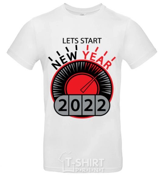 Мужская футболка LETS START NEW YEAR 2020 Белый фото