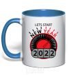 Mug with a colored handle LETS START NEW YEAR 2020 royal-blue фото