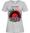 Women's T-shirt LETS START NEW YEAR 2020 grey фото