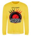 Sweatshirt LETS START NEW YEAR 2020 yellow фото