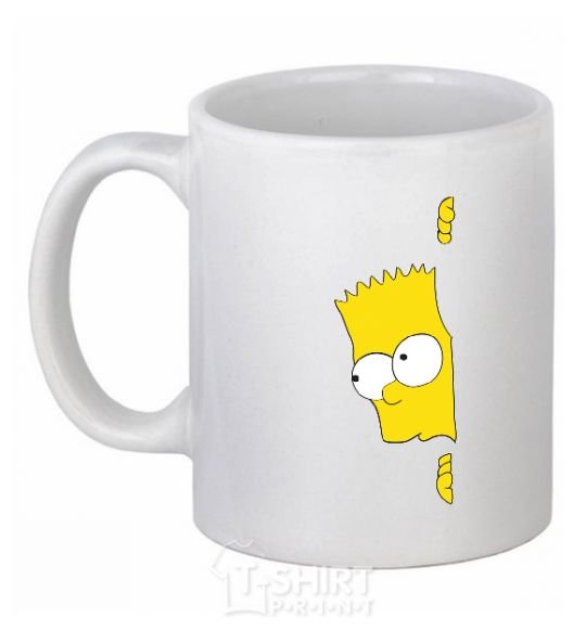 Ceramic mug BART IS LOOKING White фото