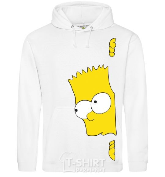 Мужская толстовка (худи) BART IS LOOKING Белый фото