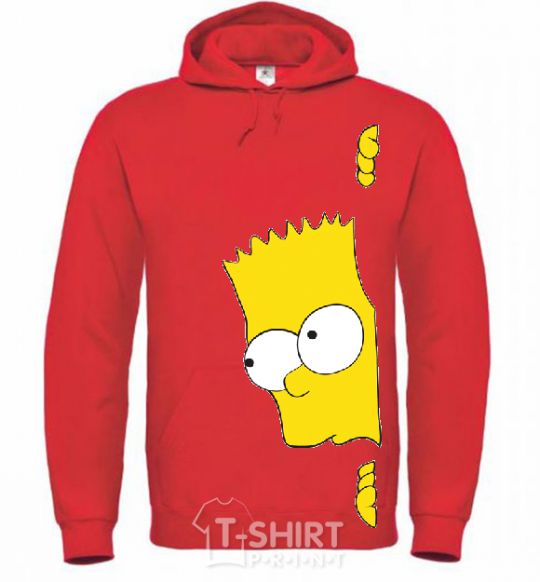 Мужская толстовка (худи) BART IS LOOKING Ярко-красный фото