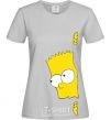 Women's T-shirt BART IS LOOKING grey фото