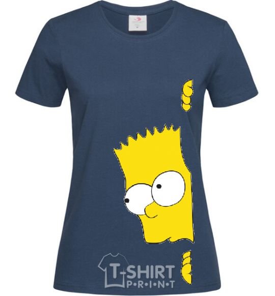 Women's T-shirt BART IS LOOKING navy-blue фото