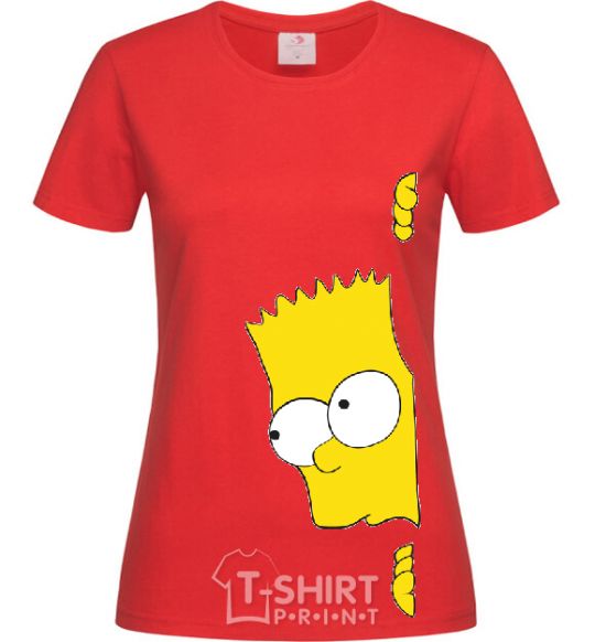 Women's T-shirt BART IS LOOKING red фото