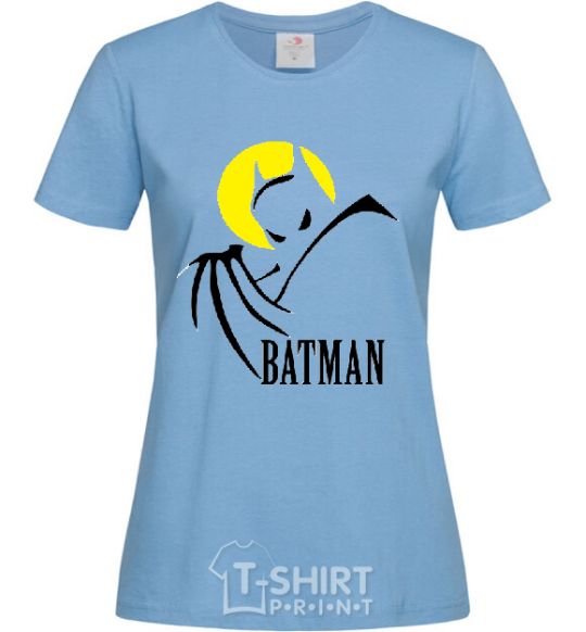 Women's T-shirt BATMAN MOON sky-blue фото