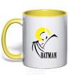 Mug with a colored handle BATMAN MOON yellow фото