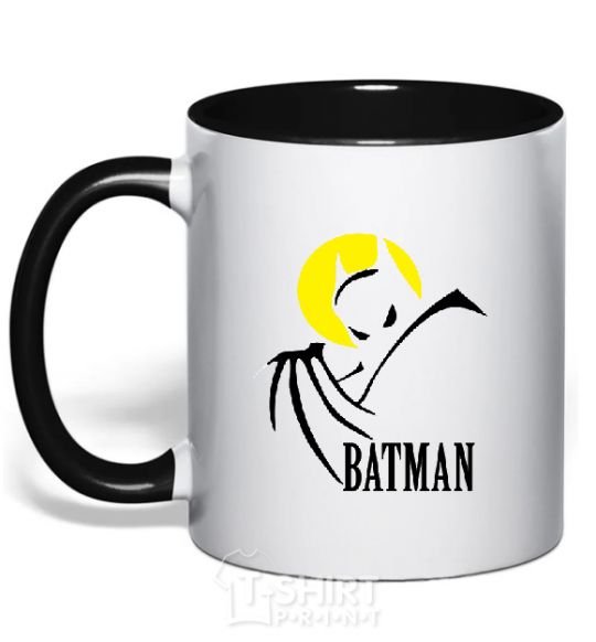 Mug with a colored handle BATMAN MOON black фото