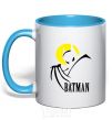 Mug with a colored handle BATMAN MOON sky-blue фото