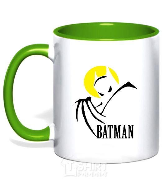 Mug with a colored handle BATMAN MOON kelly-green фото