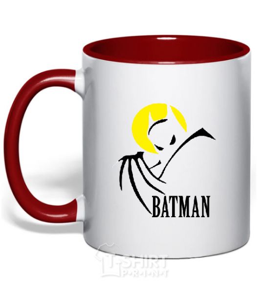 Mug with a colored handle BATMAN MOON red фото