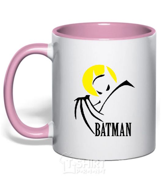 Mug with a colored handle BATMAN MOON light-pink фото
