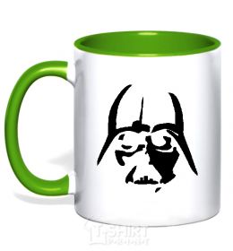 Mug with a colored handle DARTH VADER the dark side kelly-green фото