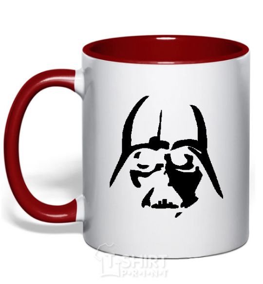 Mug with a colored handle DARTH VADER the dark side red фото